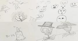 ハロウィーンモチーフのスケッチ